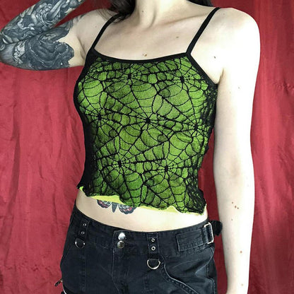 Sexy Sling Spider Element - The Nevermore Gothic Tank Top – Unique Gothic Fashion for Women by Nevermore Lifestyle & Tech | L Green