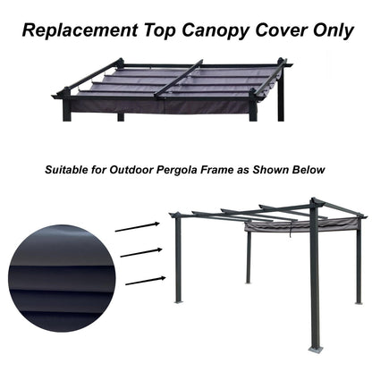 Replacement Canopy Top For 10x10 Ft Patio Retractable Pergola Sunshelter