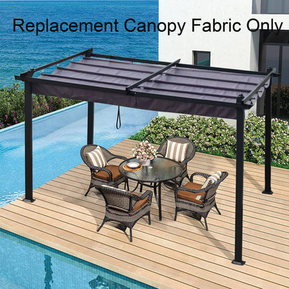 Replacement Canopy Top For 10x10 Ft Patio Retractable Pergola Sunshelter