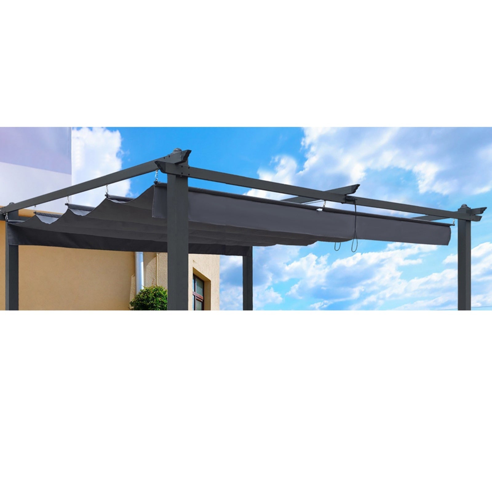Replacement Canopy Top For 10x10 Ft Patio Retractable Pergola Sunshelter