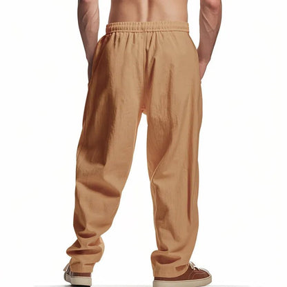Shadow Drift – Linen Relaxed Trousers by The Nevermore – Unique Pants for Men by Nevermore Lifestyle & Tech | L Black