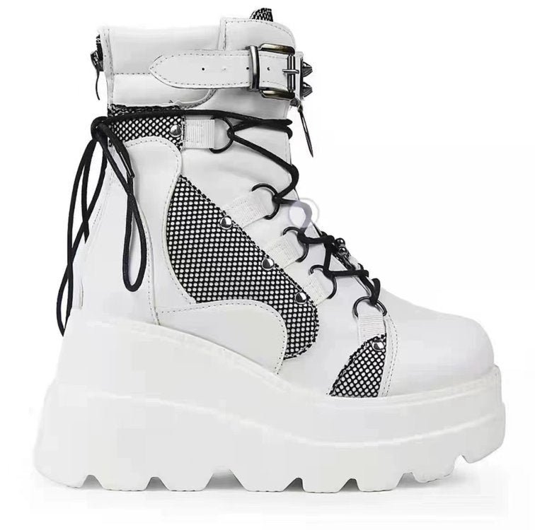 Shadowed Elegance - Women's Platform Boots by The Nevermore