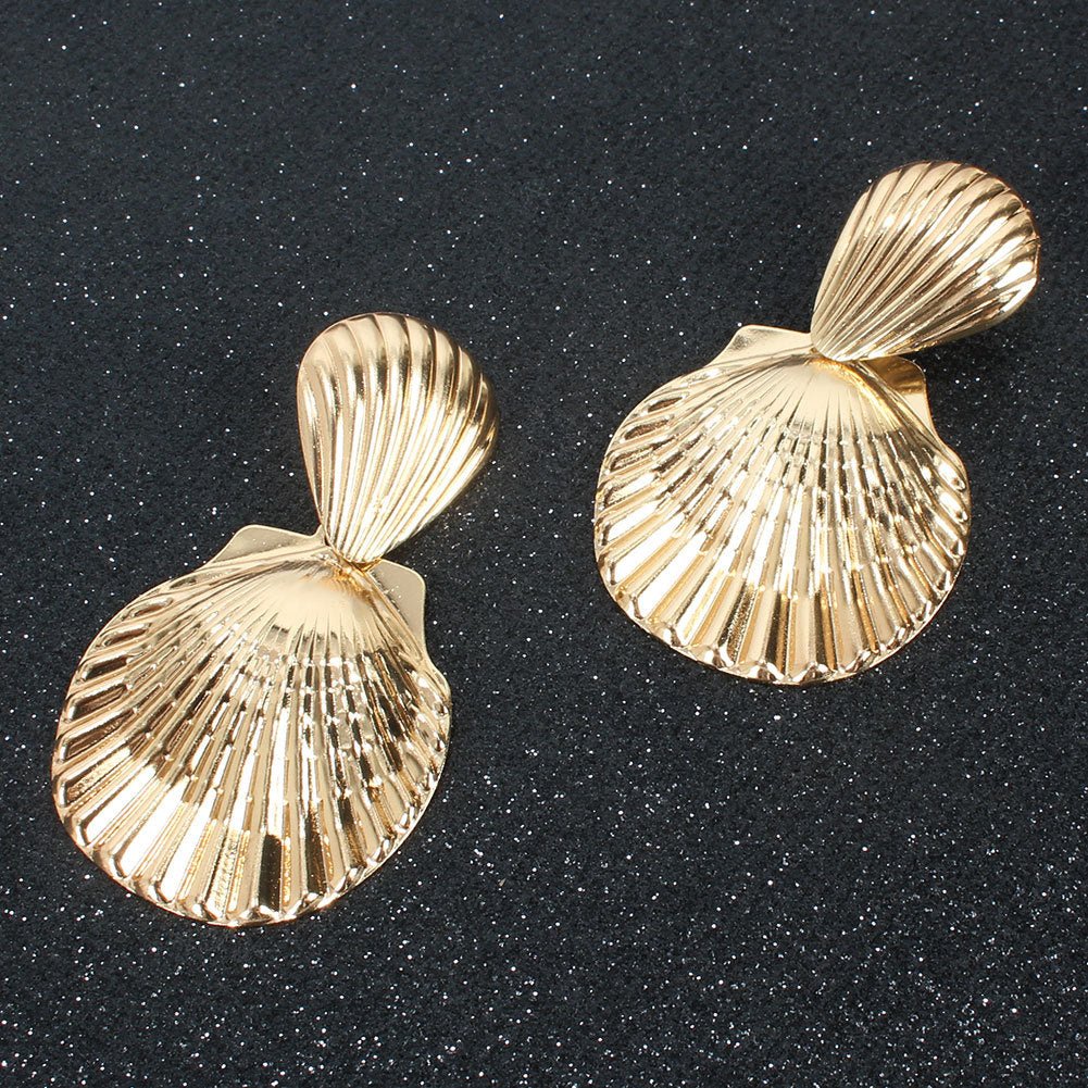 Shell Earrings - Golden Tide by The Nevermore – Unique Earrings by The Nevermore |