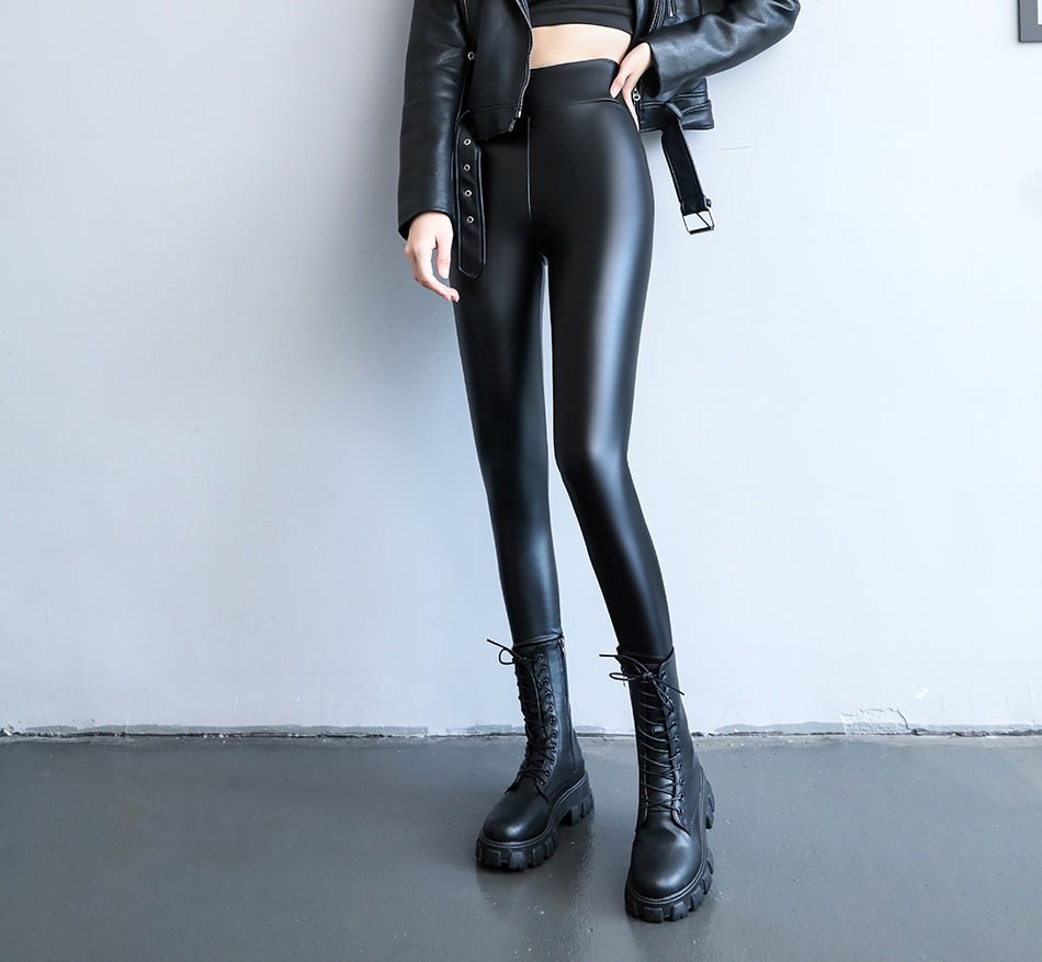 Shiny or Mat Leather pants - The Nevermore Bottoms Leggings for Woman – Unique Gothic Fashion for Women by Nevermore Lifestyle & Tech | 2XL Space leather mediumthick