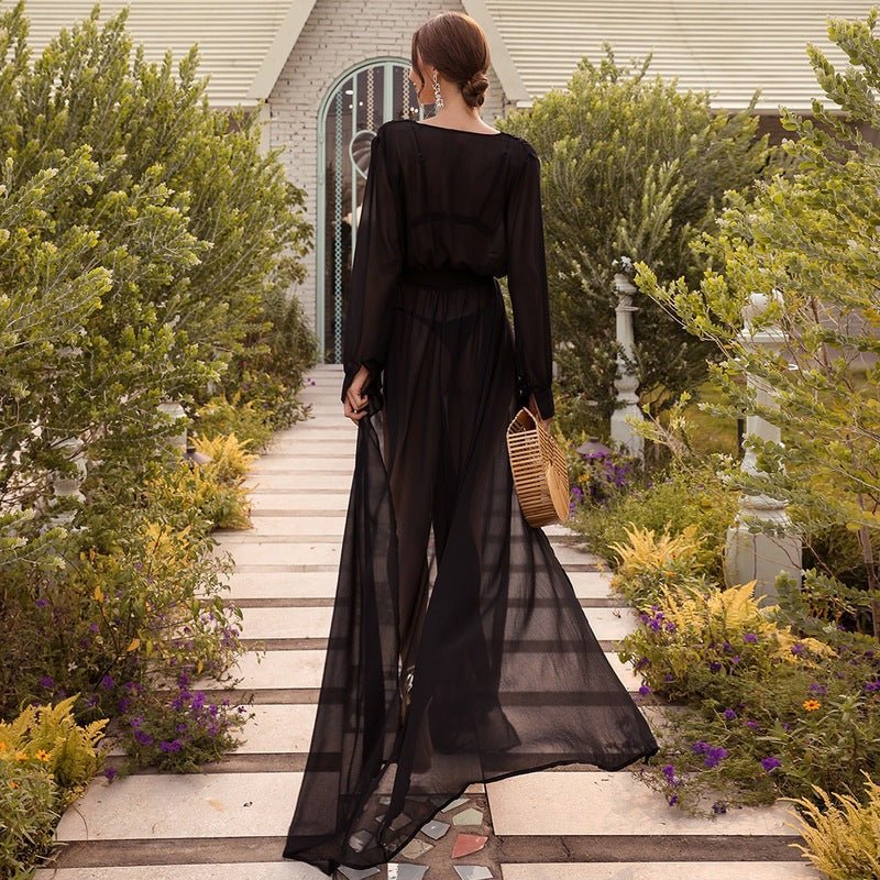 ShoreShimmer - Long Chiffon Swing Cover Up by The Nevermore