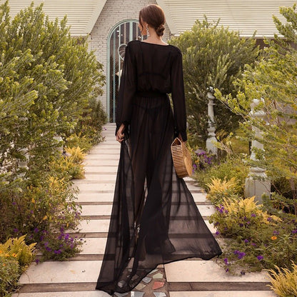 ShoreShimmer - Long Chiffon Swing Cover Up by The Nevermore