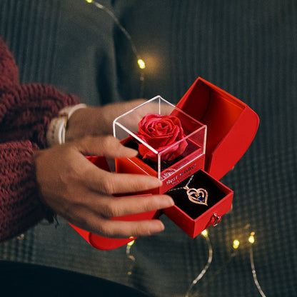 Sienna Lawson – Jewelry Box Necklace Set by The Nevermore – Unique Jewelry by Nevermore Lifestyle & Tech | Double Heart Gold Necklace