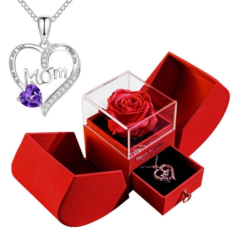 Sienna Lawson – Jewelry Box Necklace Set by The Nevermore – Unique Jewelry by Nevermore Lifestyle & Tech | Silver Heart MOM Necklace