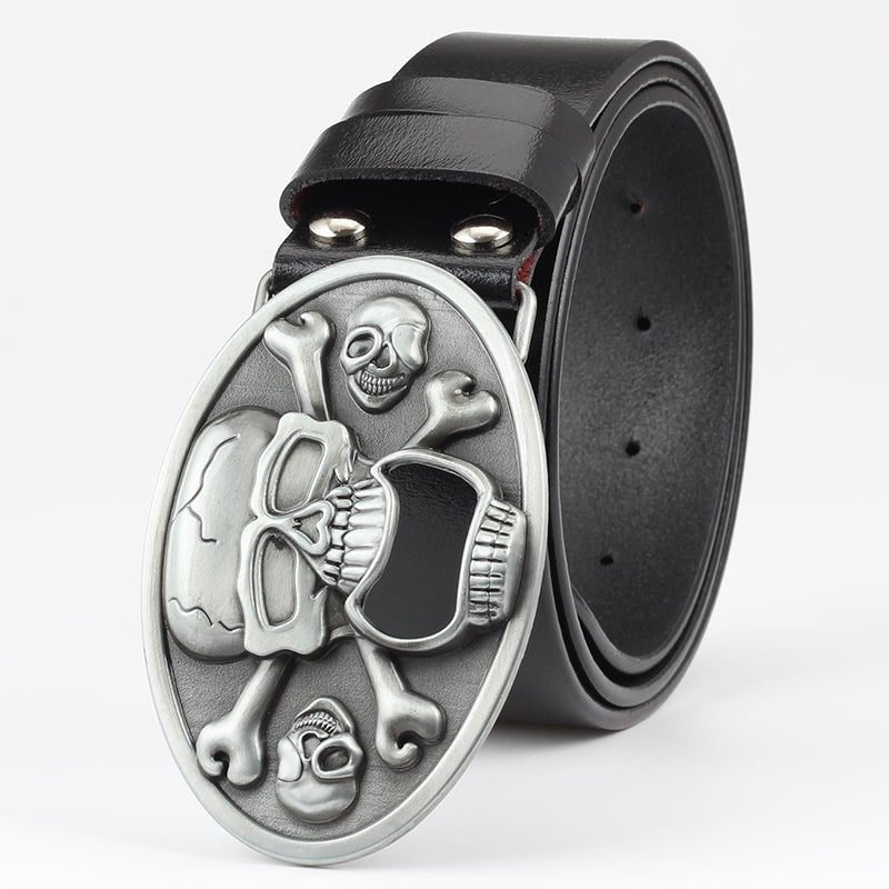 Silas Tempest – Gothic Cow Leather Belt by The Nevermore – Unique Gothic Accessories by Nevermore Lifestyle & Tech | 105cm Brown