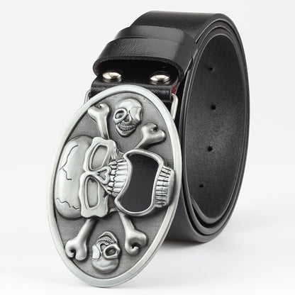 Silas Tempest – Gothic Cow Leather Belt by The Nevermore – Unique Gothic Accessories by Nevermore Lifestyle & Tech | 105cm Brown