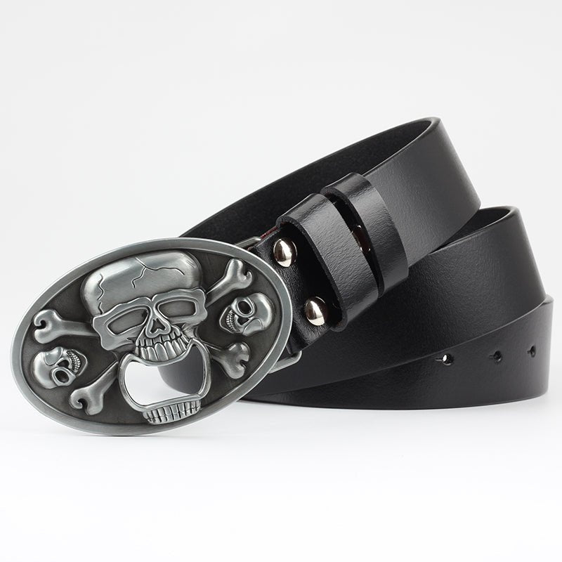 Silas Tempest – Gothic Cow Leather Belt by The Nevermore – Unique Gothic Accessories by Nevermore Lifestyle & Tech | 105cm Brown