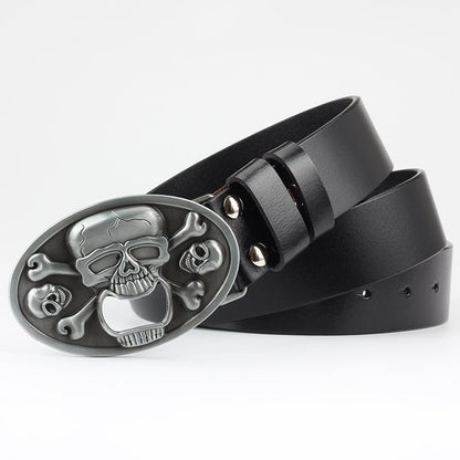Silas Tempest – Gothic Cow Leather Belt by The Nevermore – Unique Gothic Accessories by Nevermore Lifestyle & Tech | 105cm Brown