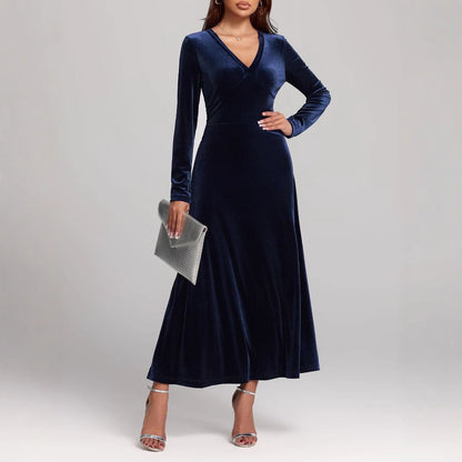 Silver Coast – Velvet Evening Dress by The Nevermore – Unique Dresses by Nevermore Lifestyle & Tech | L 8735 Blue