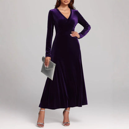 Silver Coast – Velvet Evening Dress by The Nevermore – Unique Dresses by Nevermore Lifestyle & Tech | L 8735 Violet Color
