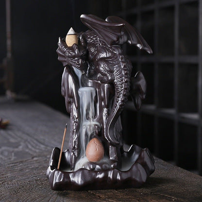 Silvio Rockefeller - The Nevermore Gothic Home Decor Dragon Gifts Ceramic Smoke Backflow Incense Burner LED Lights Backflow – Unique Home Decor by Nevermore Lifestyle & Tech | ordinary Black