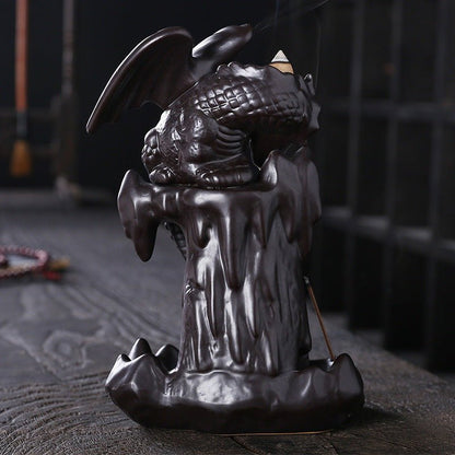 Silvio Rockefeller - The Nevermore Gothic Home Decor Dragon Gifts Ceramic Smoke Backflow Incense Burner LED Lights Backflow – Unique Home Decor by Nevermore Lifestyle & Tech | With led light Black