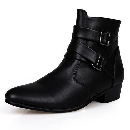 Siren Luxe Pointed Belt Buckle Boots - by The Nevermore – Unique Boots for Women by Nevermore Lifestyle & Tech | 39 Black
