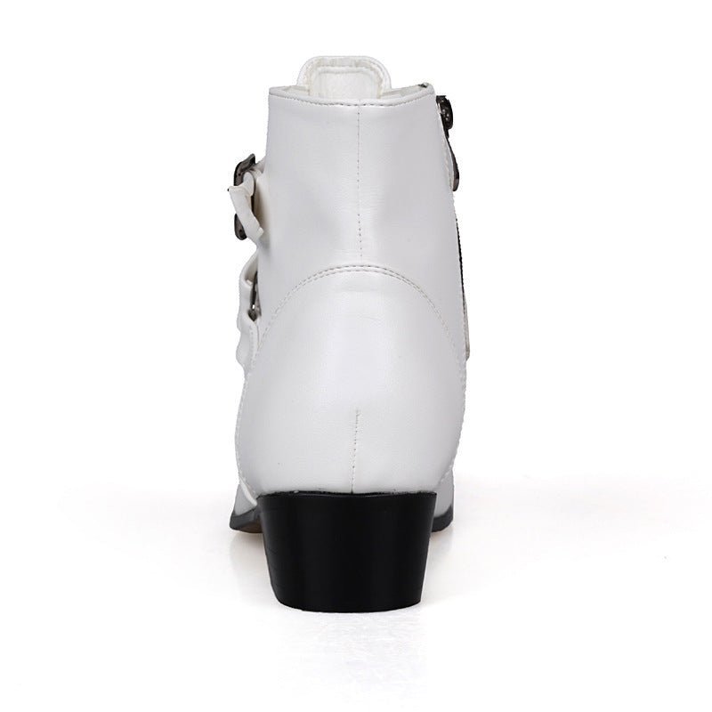 Siren Luxe Pointed Belt Buckle Boots - by The Nevermore – Unique Boots for Women by Nevermore Lifestyle & Tech | 39 Black