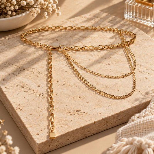 Siren’s Sparkle – Women’s Chain Belt by The Nevermore – Unique Belts by The Nevermore | Golden
