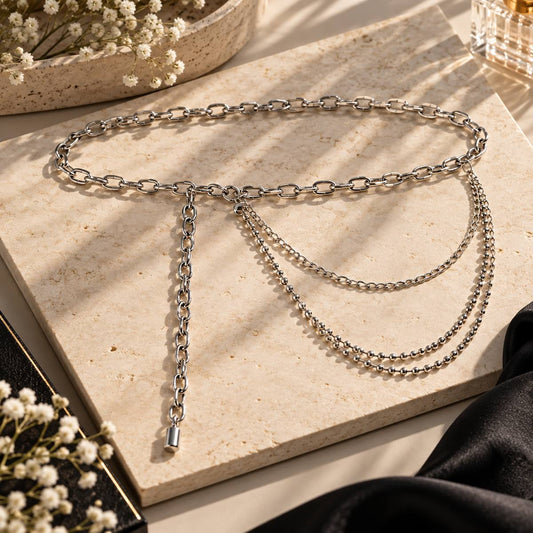 Siren’s Sparkle – Women’s Chain Belt by The Nevermore – Unique Belts by The Nevermore | Silver