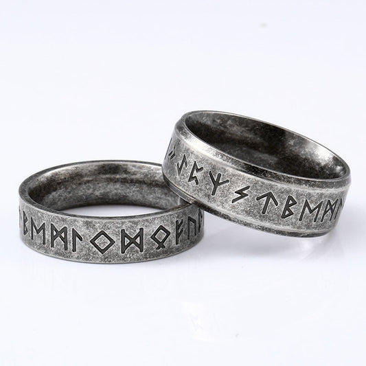Skuld - The Nevermore Norse Vikings Rune Ring for Men 316L Stainless Steel – Unique Gothic Jewelry by Nevermore Lifestyle & Tech | 10 6mm