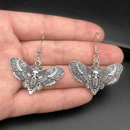 Skull Butterfly - The Nevermore Gothic Earrings – Unique Gothic Earrings by Nevermore Lifestyle & Tech | Silver