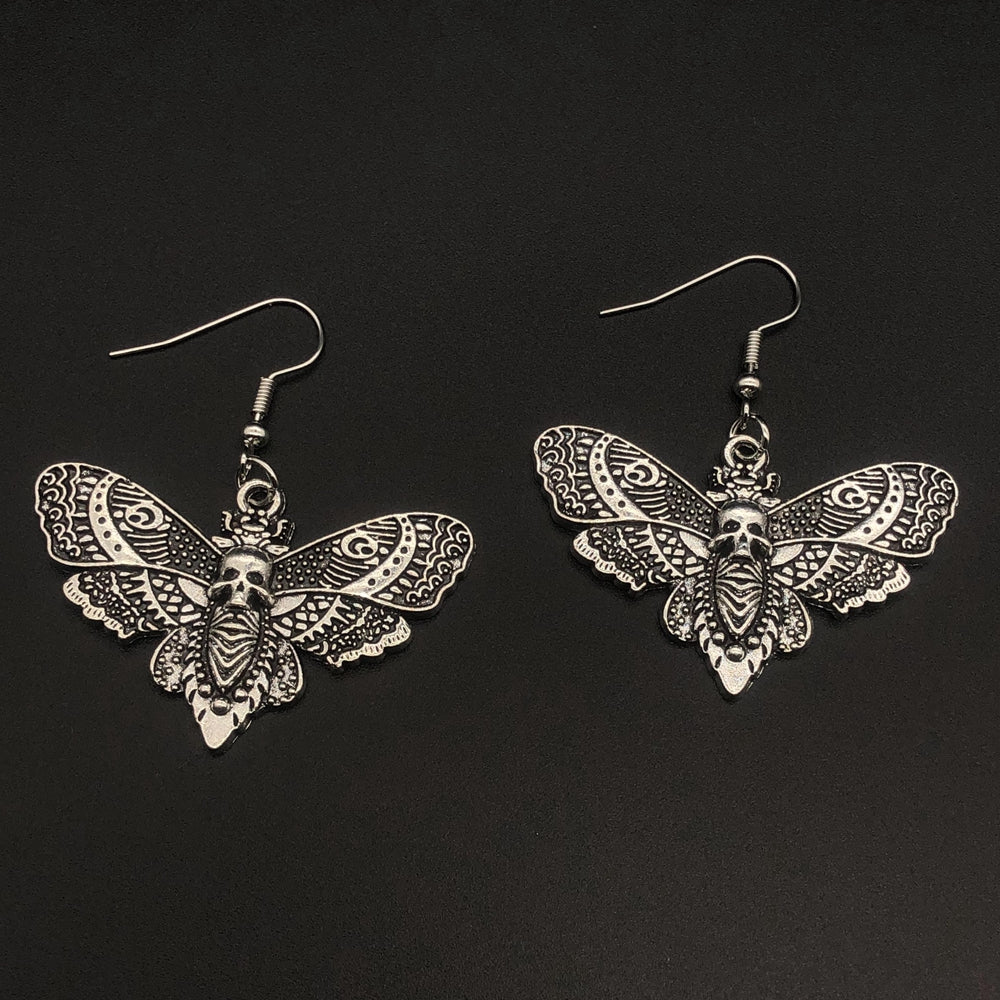 Skull Butterfly - The Nevermore Gothic Earrings – Unique Gothic Earrings by Nevermore Lifestyle & Tech | Silver