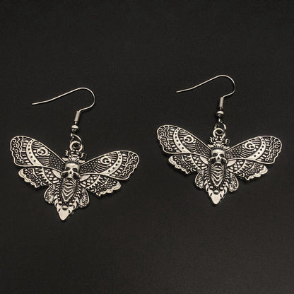 Skull Butterfly - The Nevermore Gothic Earrings – Unique Gothic Earrings by Nevermore Lifestyle & Tech | Silver