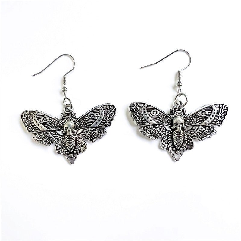 Skull Butterfly - The Nevermore Gothic Earrings – Unique Gothic Earrings by Nevermore Lifestyle & Tech | Silver