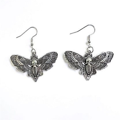Skull Butterfly - The Nevermore Gothic Earrings – Unique Gothic Earrings by Nevermore Lifestyle & Tech | Silver