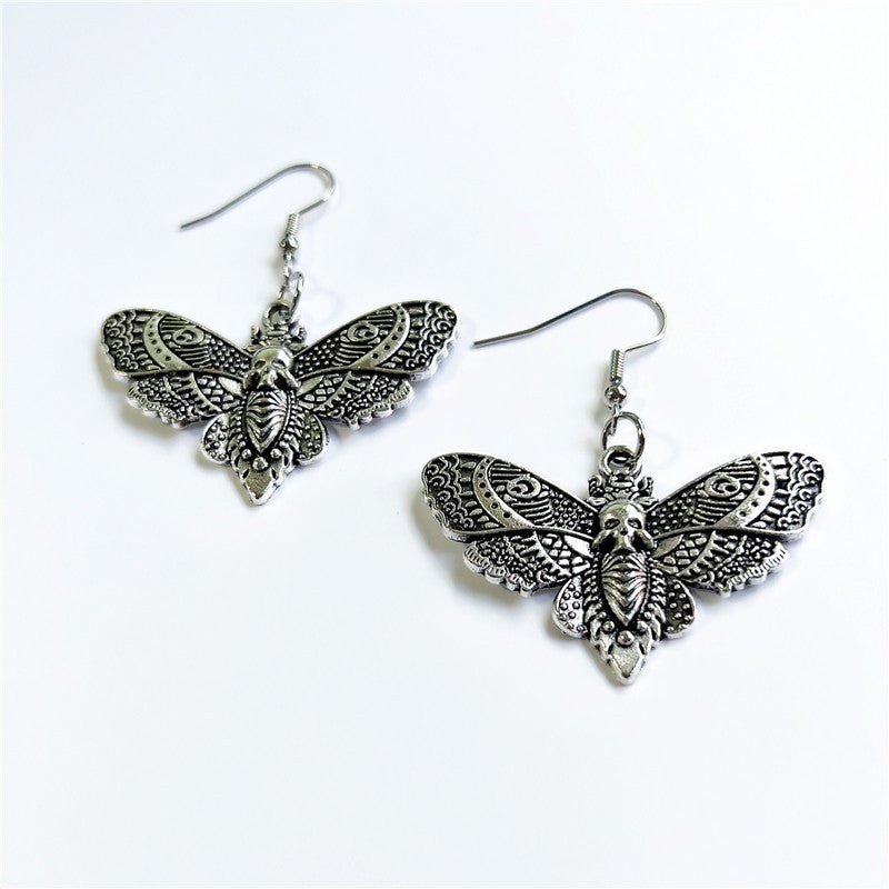 Skull Butterfly - The Nevermore Gothic Earrings – Unique Gothic Earrings by Nevermore Lifestyle & Tech | Silver