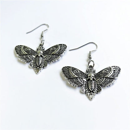 Skull Butterfly - The Nevermore Gothic Earrings – Unique Gothic Earrings by Nevermore Lifestyle & Tech | Silver