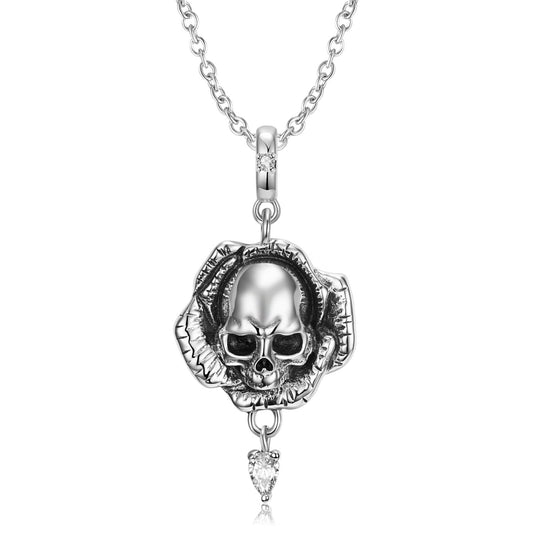 Skull Flower Pendant - Sterling Silver S925 by The Nevermore – Unique Gothic Pendants by Nevermore Lifestyle & Tech | Set