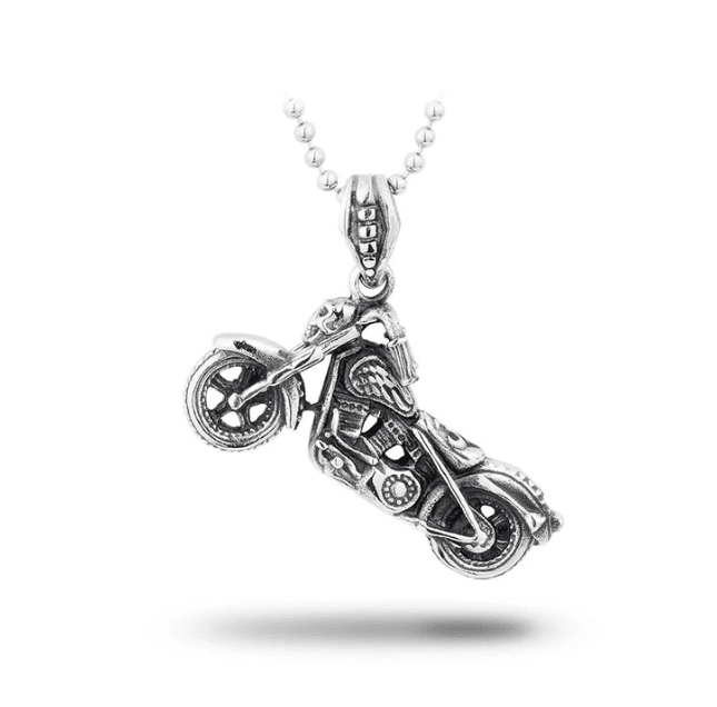 Skull Motorcycle - The Nevermore Gothic Stainless Steel Pendant Necklace