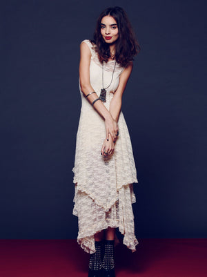 Skye Lace Dress - Elegant Polyester Blend and Spandex by The Nevermore