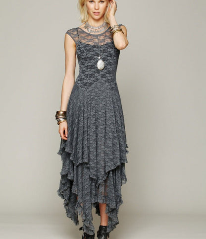 Skye Lace Dress - Elegant Polyester Blend and Spandex by The Nevermore