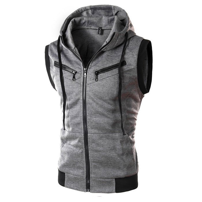 Sleeveless Hooded Vest - The Nevermore Vests for Man – Unique Vest by Nevermore Lifestyle & Tech | 2XL Dark Grey