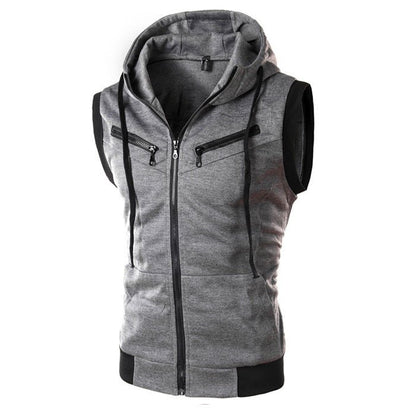 Sleeveless Hooded Vest - The Nevermore Vests for Man – Unique Vest by Nevermore Lifestyle & Tech | 2XL Dark Grey