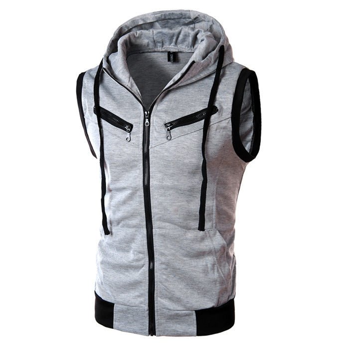 Sleeveless Hooded Vest - The Nevermore Vests for Man – Unique Vest by Nevermore Lifestyle & Tech | 2XL Grey