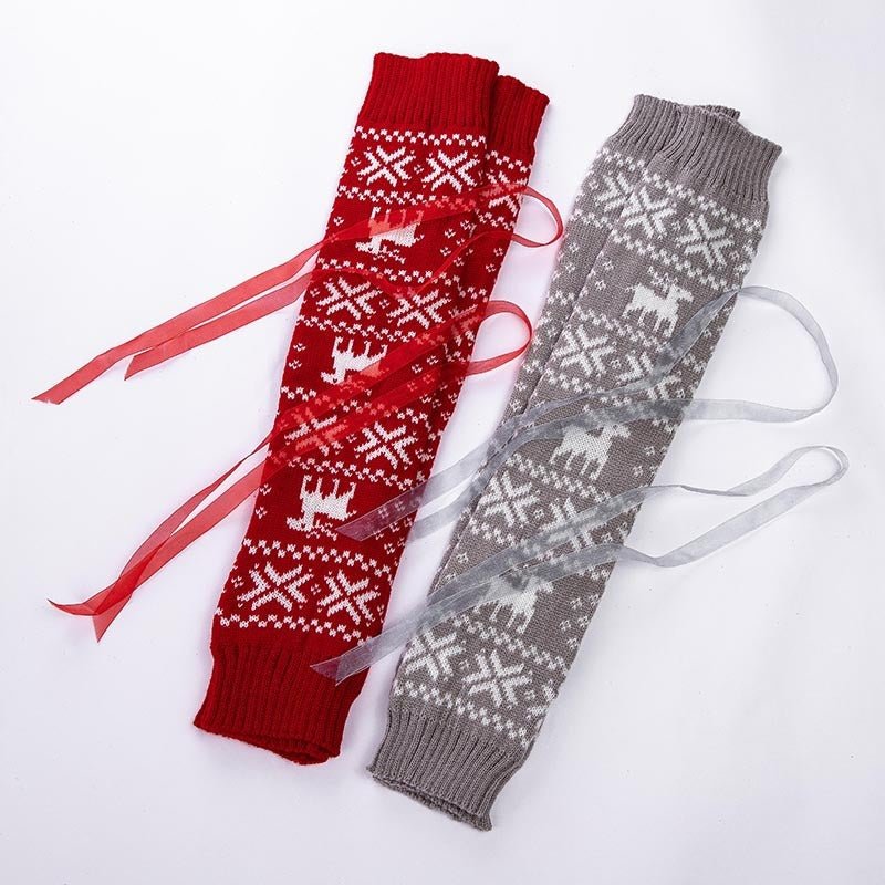 Snowberry Cheer – Christmas Elk Socks by The Nevermore – Unique Christmas by Nevermore Lifestyle & Tech | Grey