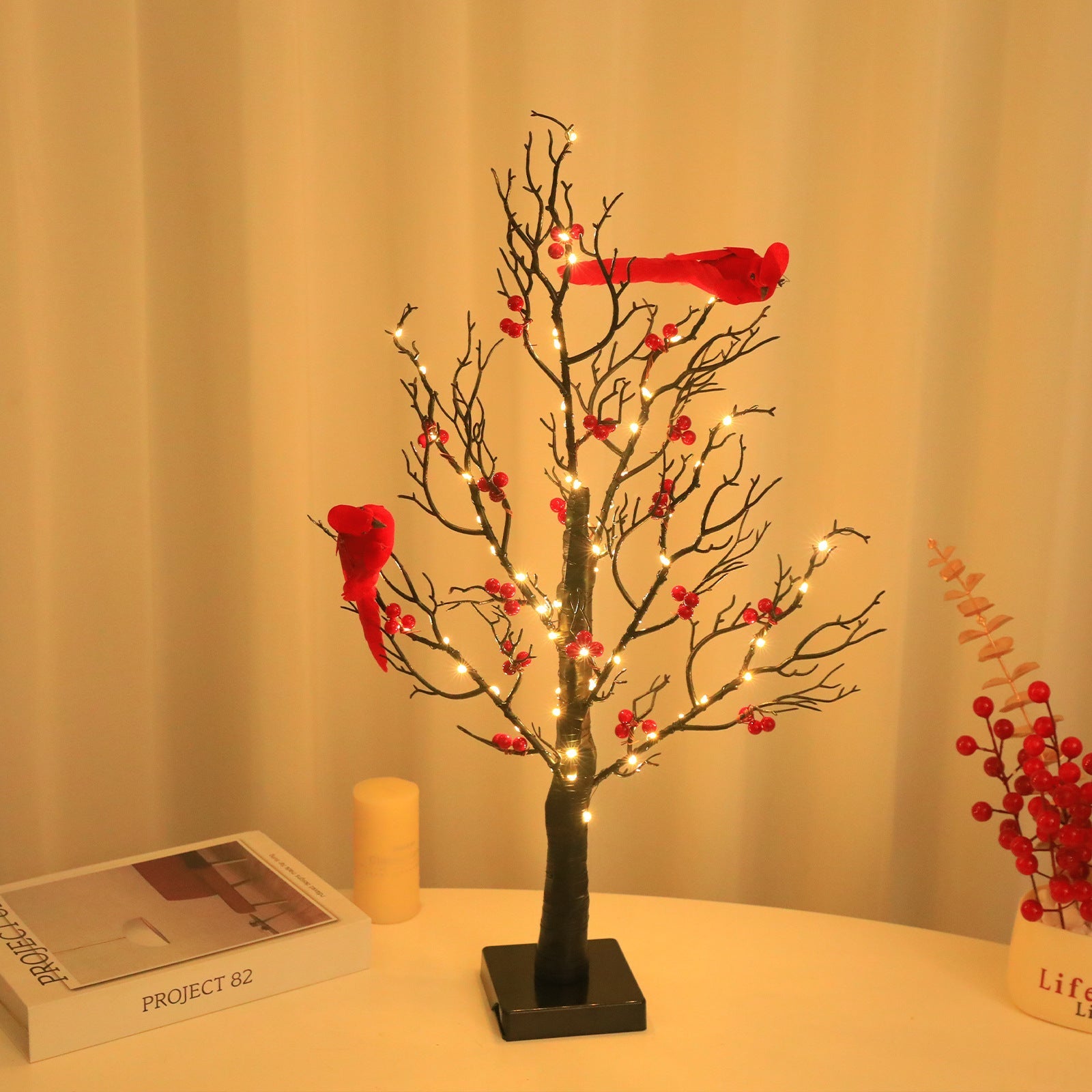 Snowlit Noel – Lighted Mini Birch Tree LED by The Nevermore – Unique Christmas by Nevermore Lifestyle & Tech | 53CM 60 Lights
