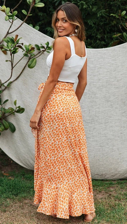 Solstice - Boho Floral Maxi Skirt by The Nevermore – Unique Boho Skirts by Nevermore Lifestyle & Tech | L Yellow