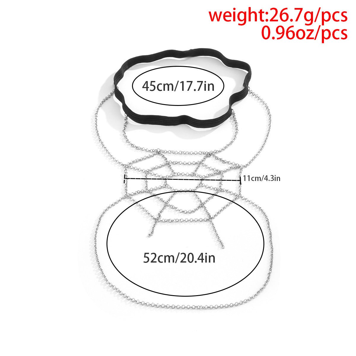 Spider Body Chain - The Nevermore Gothic Body Chains – Unique Body Chains by Nevermore Lifestyle & Tech | Silver