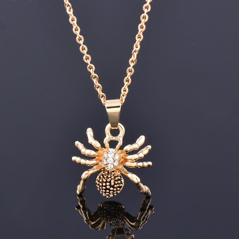 Spider with Rhinestones - The Nevermore Pendant – Unique Pendants - Necklaces by Nevermore Lifestyle & Tech | Gold