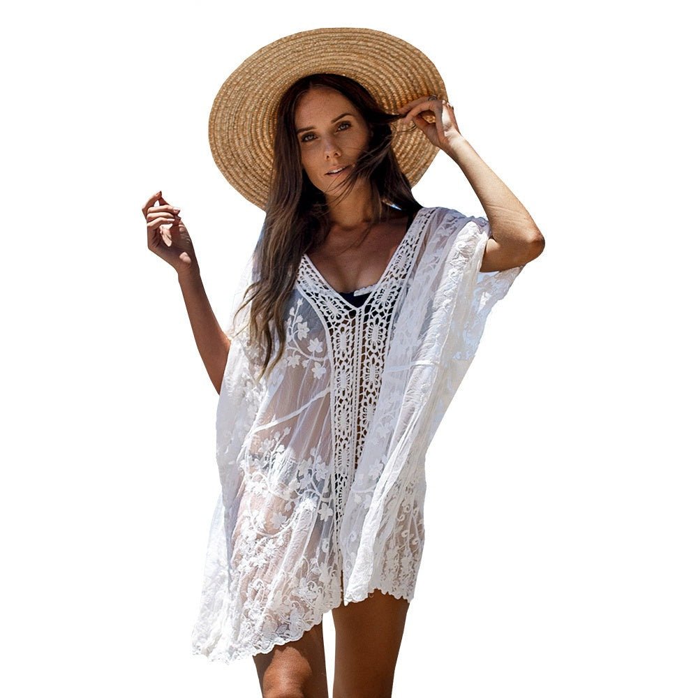 SplashSensation - Women's White Casual Cover Up by The Nevermore