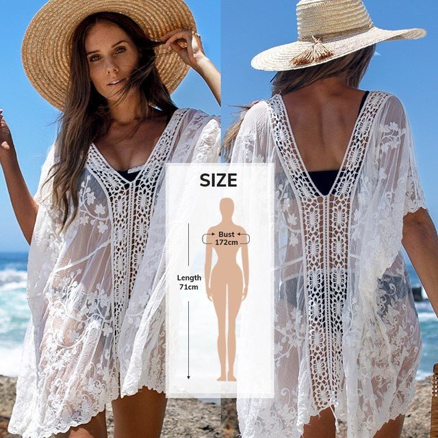 SplashSensation - Women's White Casual Cover Up by The Nevermore
