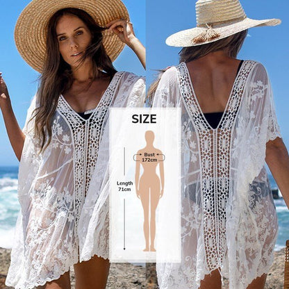 SplashSensation - Women's White Casual Cover Up by The Nevermore