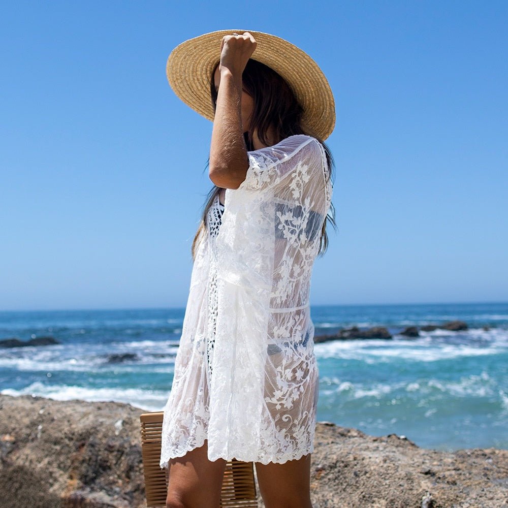 SplashSensation - Women's White Casual Cover Up by The Nevermore