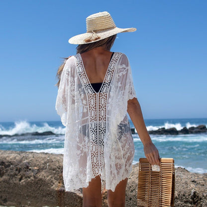 SplashSensation - Women's White Casual Cover Up by The Nevermore