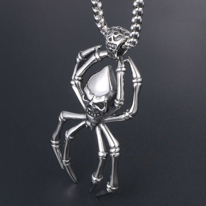 Spooky Spider - The Nevermore Gothic Pendant Necklace in Stainless Steel
